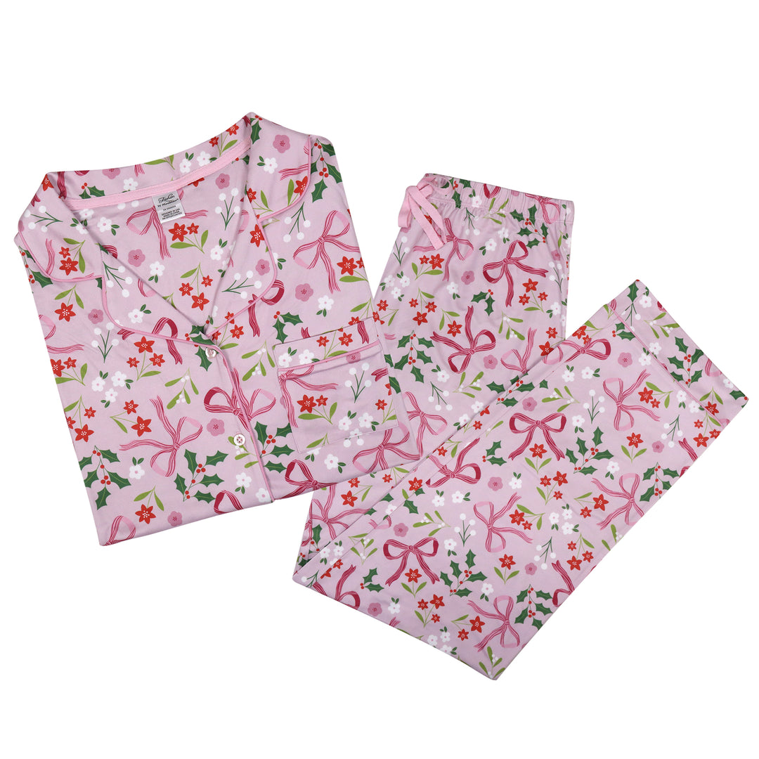 MERRY HOLLY & BOWS PAJAMA SET