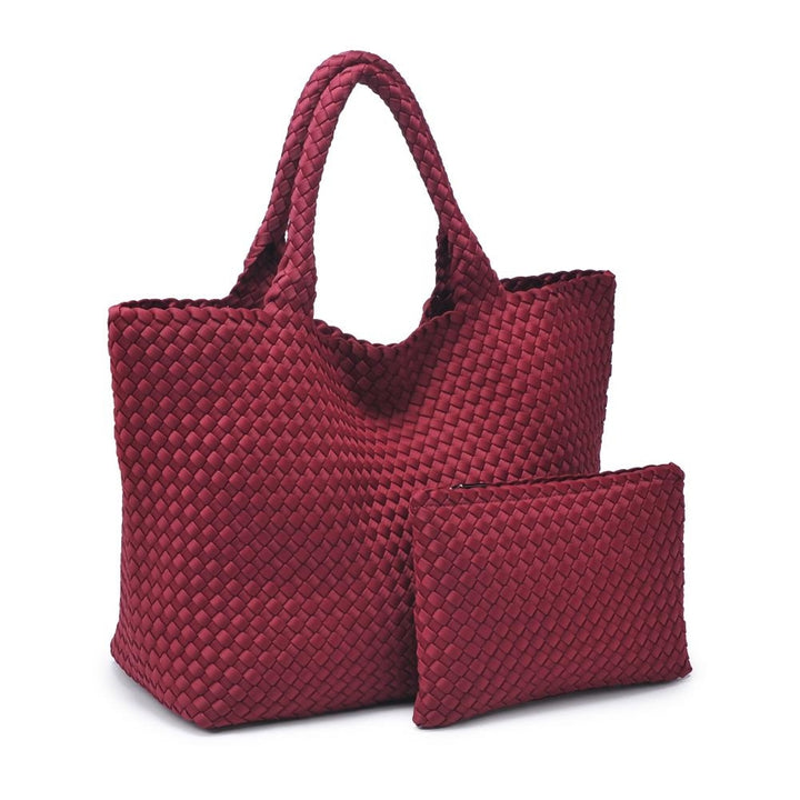 WINE THE SKY'S THE LIMIT LARGE WOVEN TOTE BAG