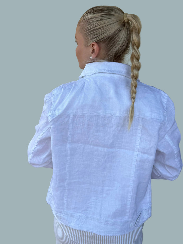 WHITE ABBY LINEN JACKET