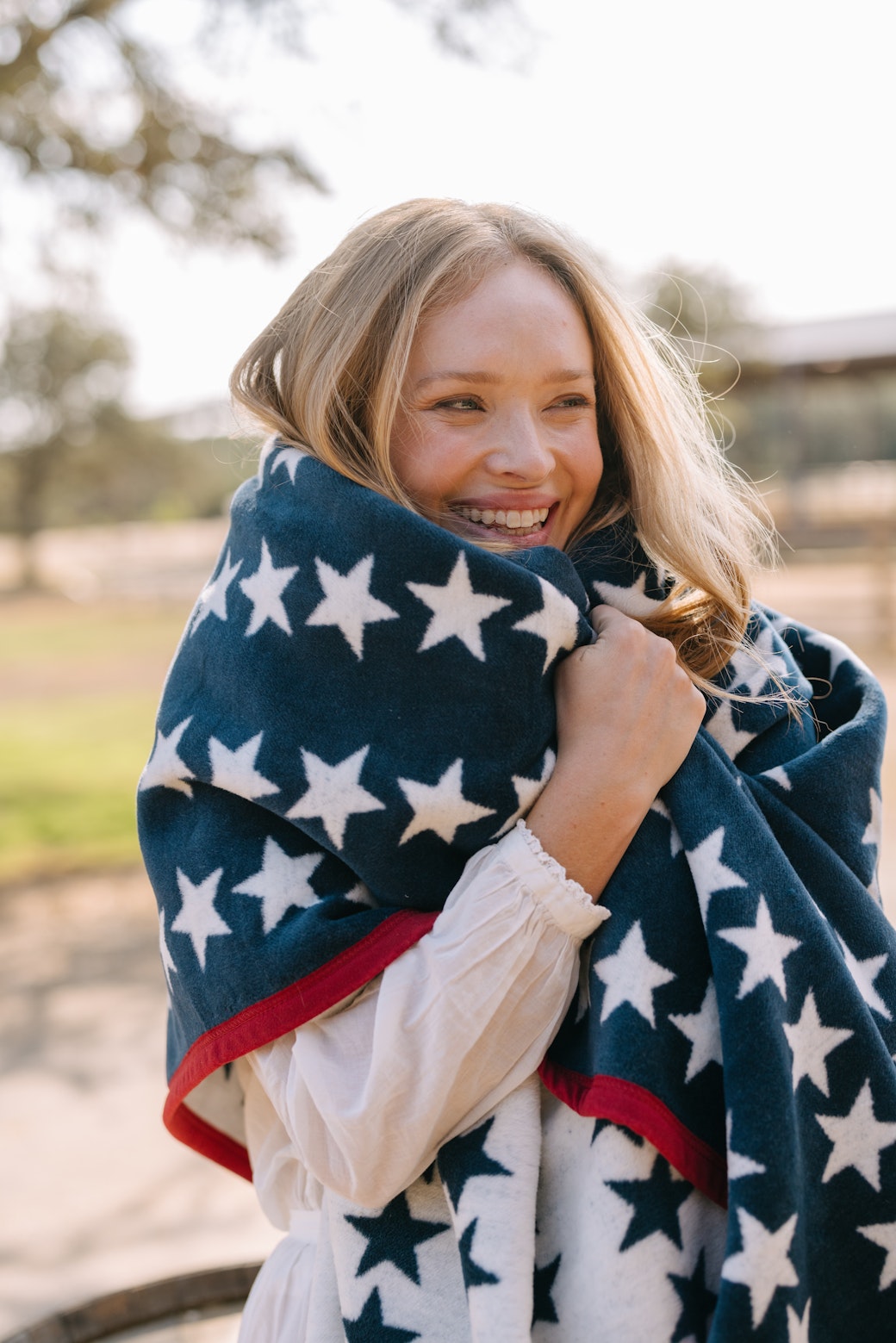 STAR SPANGLED CHAPPY WRAP BLANKET