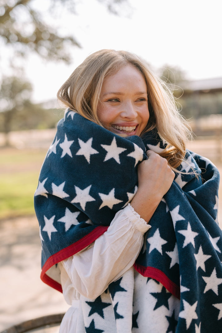 STAR SPANGLED CHAPPY WRAP BLANKET