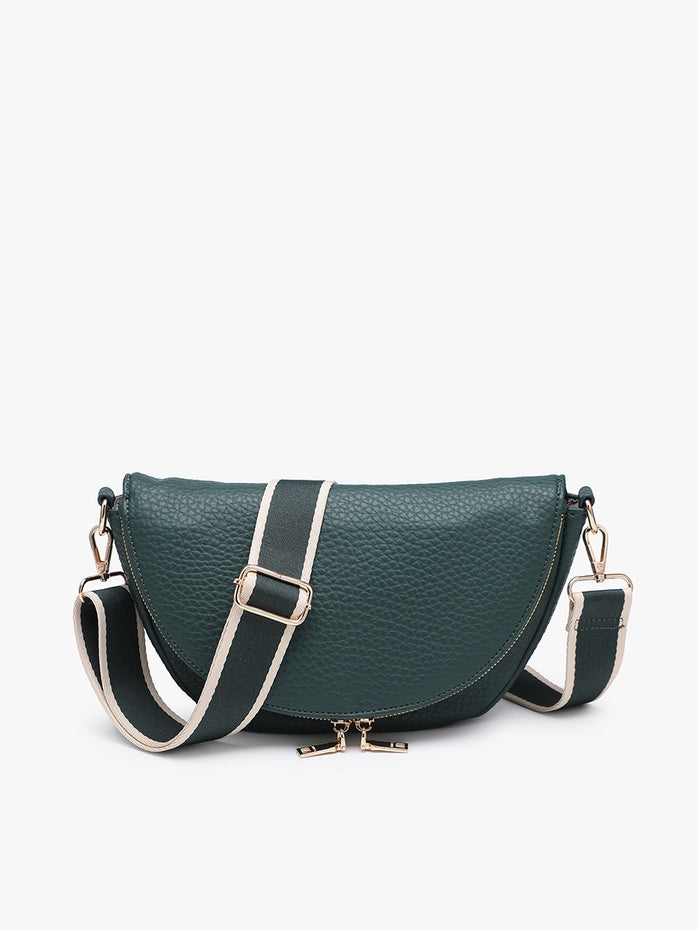 ALESSANDRA FOREST GREEN FOLDOVER CROSSBODY
