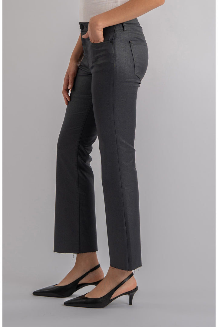 KELSEY SILVER BELL COATED KICK FLARE JEANS