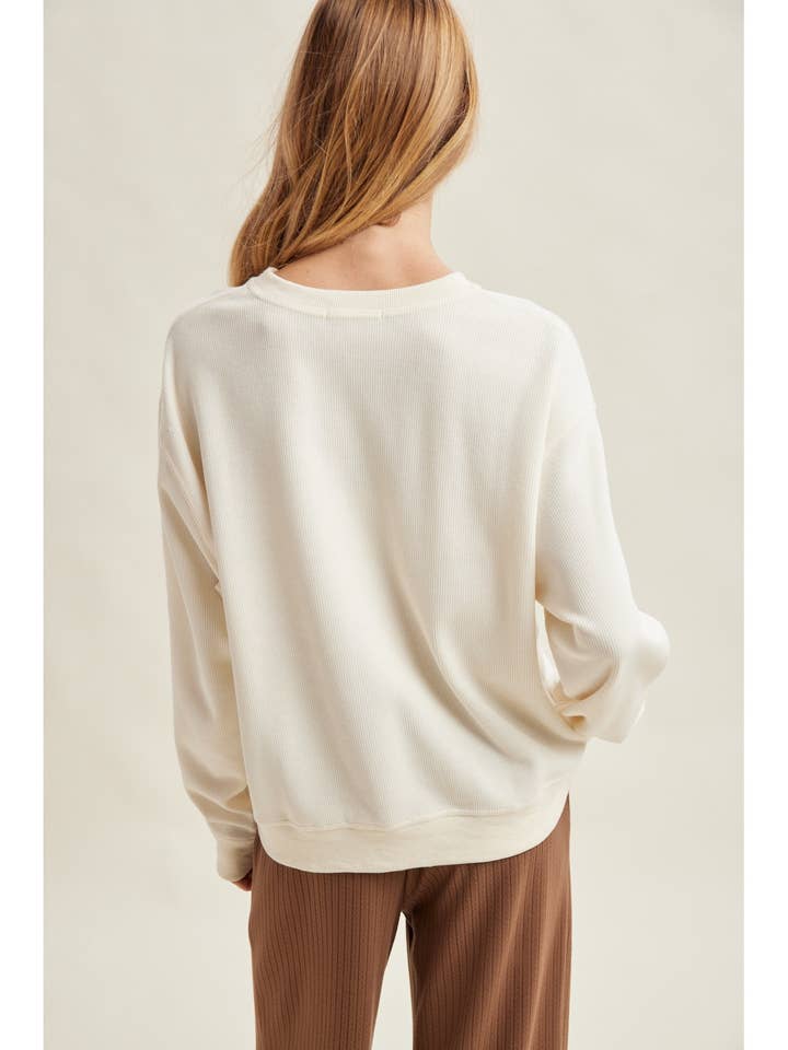 HOWDY APPLIQUÉ RELAXED CREW SWEATSHIRT
