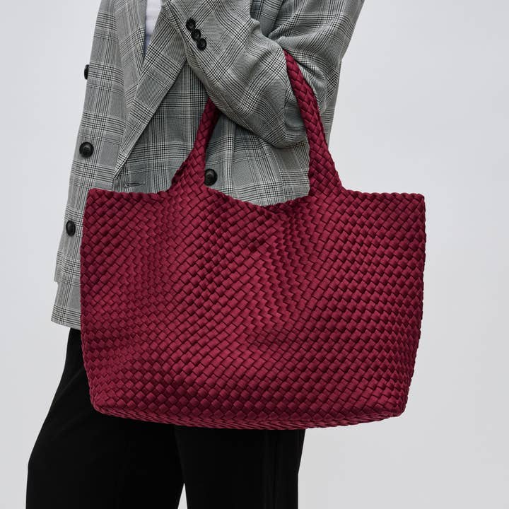 WINE THE SKY'S THE LIMIT LARGE WOVEN TOTE BAG
