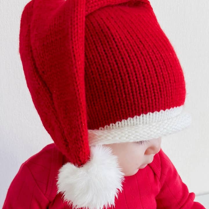 RED BABY SANTA KNIT HAT
