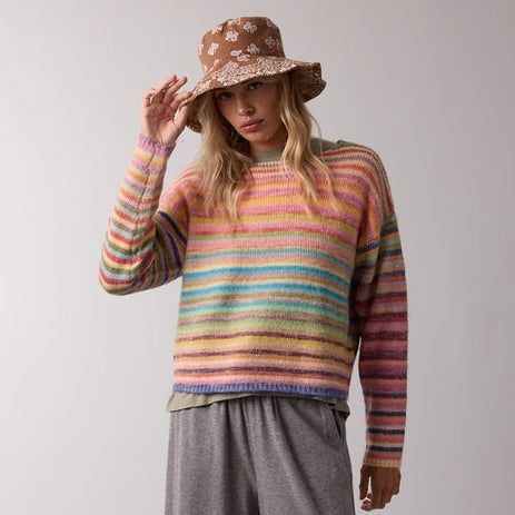RAINBOW KNIT CREWNECK SWEATER