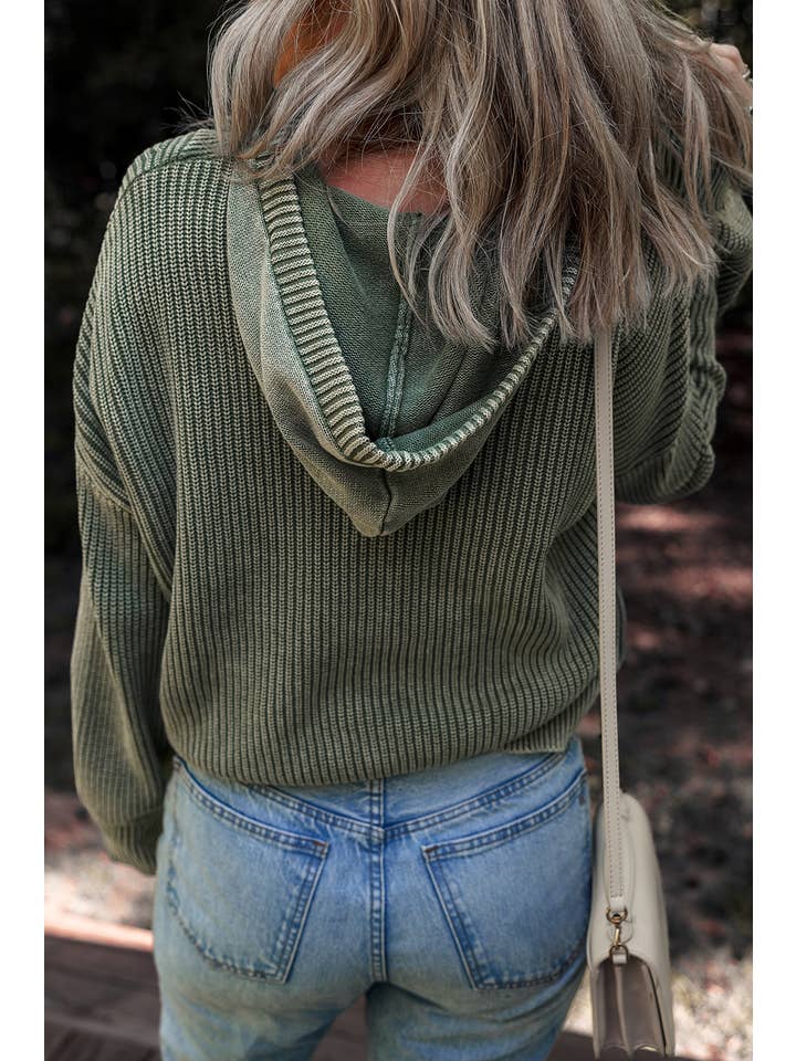 MARLEY PINE 3 BUTTON HOODIE SWEATER