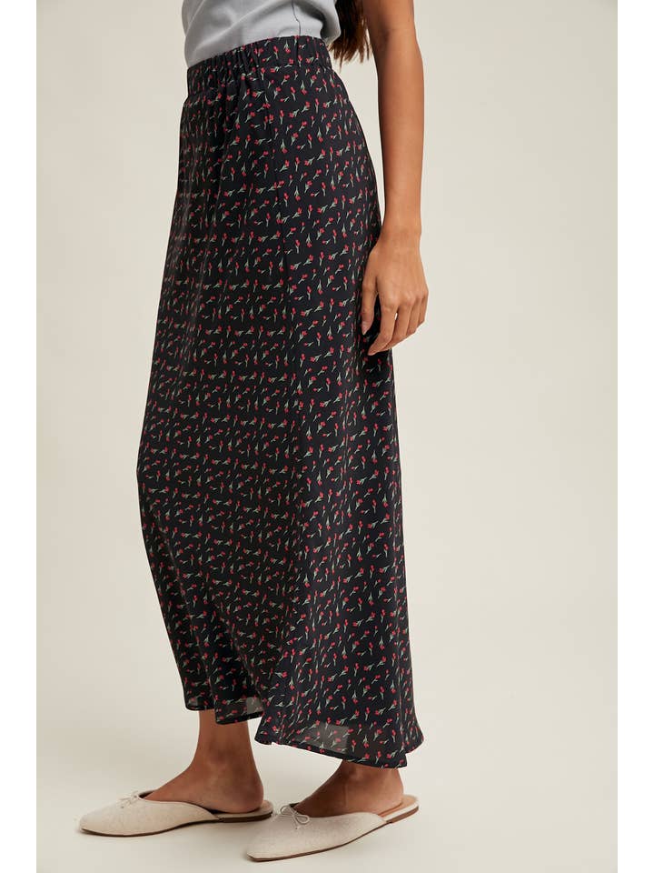 ROSEY FLORAL MIDI SKIRT
