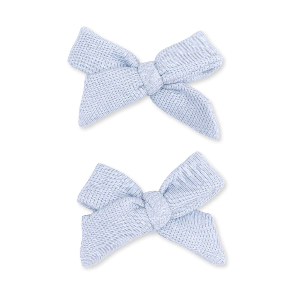 SOLID BLUE SHEER BOW CLIPS
