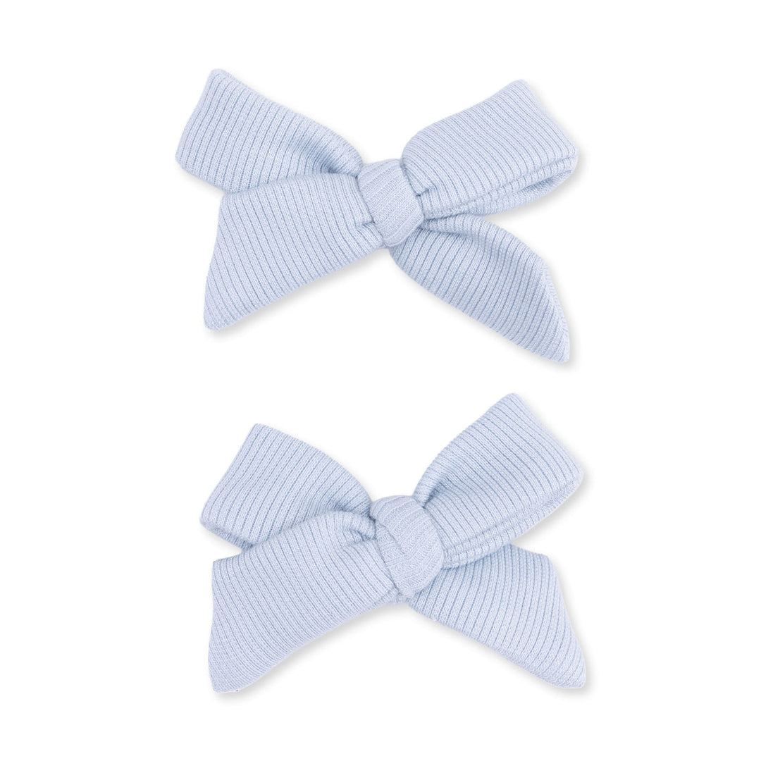 SOLID BLUE SHEER BOW CLIPS