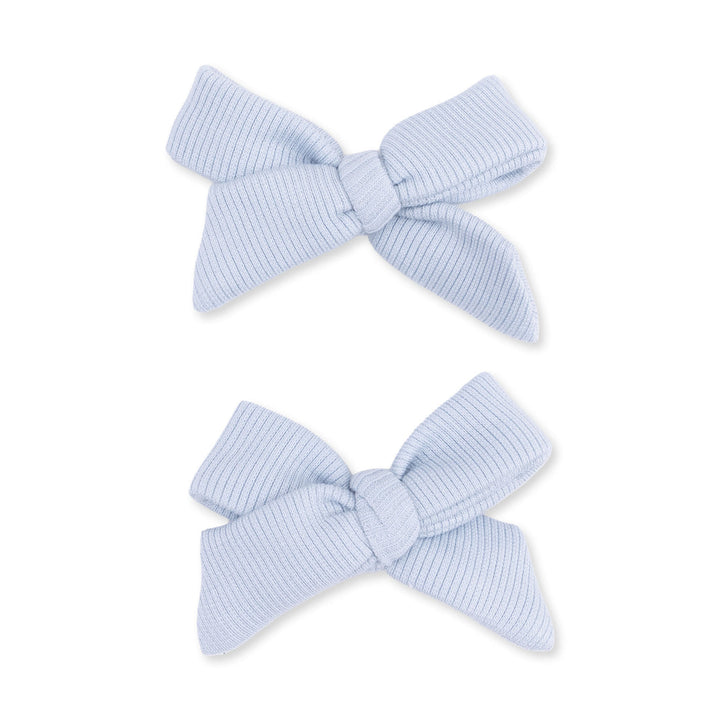 SOLID BLUE SHEER BOW CLIPS