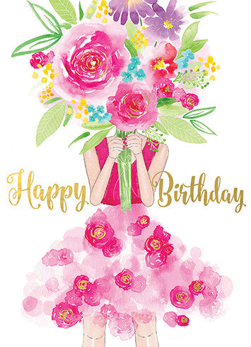 FLOWER GIRL BIRTHDAY GREETING CARD