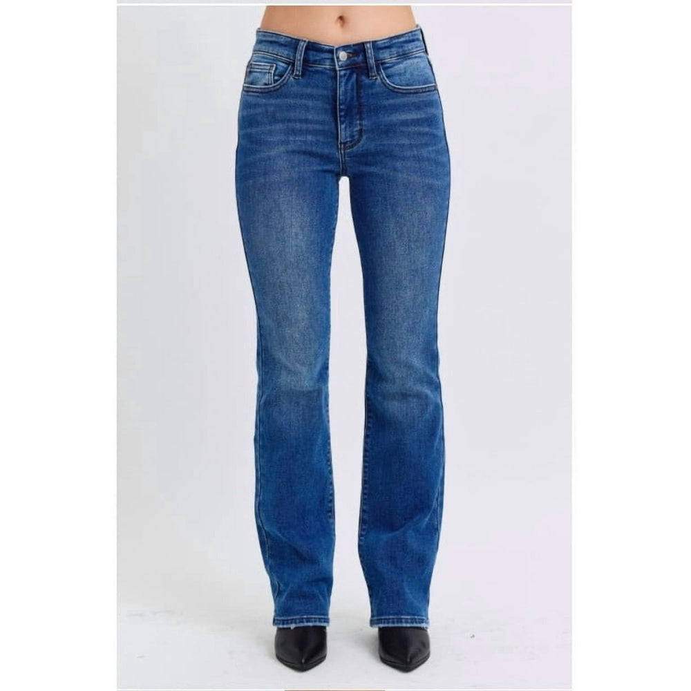 KALEY MID RISE THERMAL BOOTCUT JEANS
