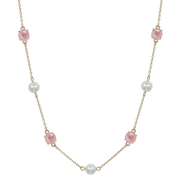 BEIBER PINK & PEARL NECKLACE