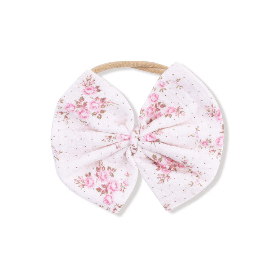 Belle Rosette Dot  Big Bow on Soft Headband
