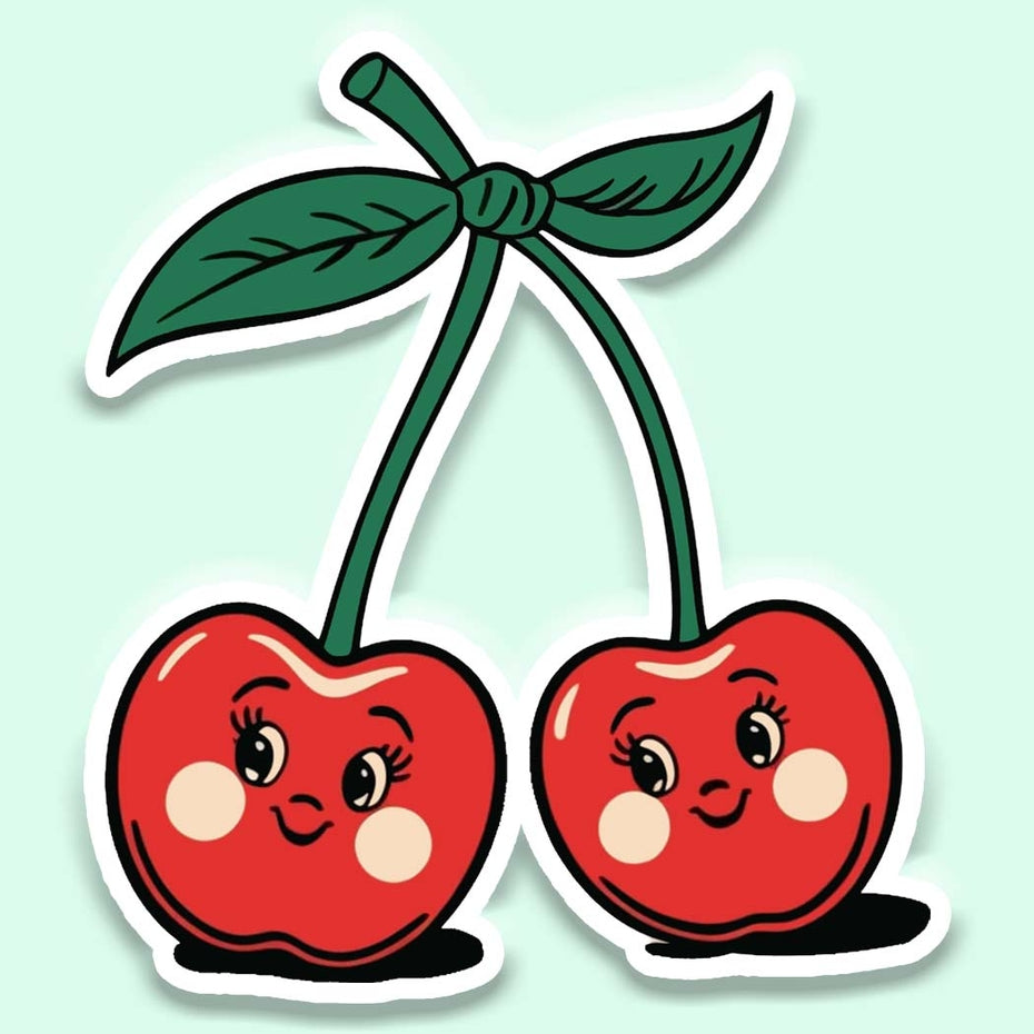 VINTAGE CHERRIES STICKER