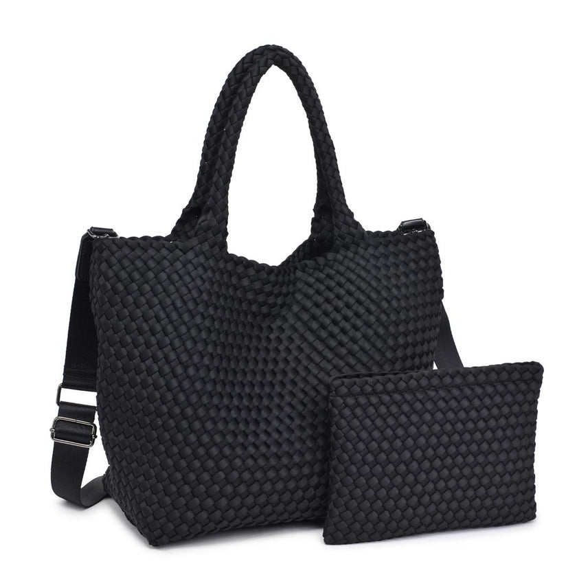 BLACK SKY'S THE LIMIT MEDIUM  WOVEN TOTE