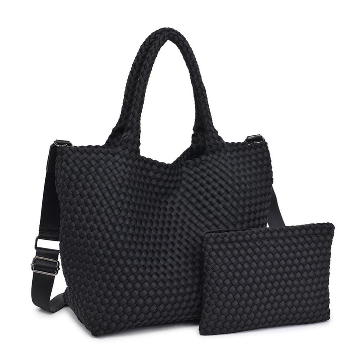 BLACK SKY'S THE LIMIT MEDIUM  WOVEN TOTE