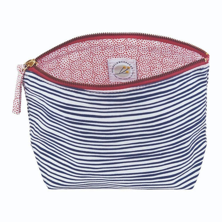 SURI NAVY STRIPE MEDIUM MAKEUP POUCH