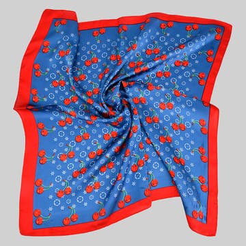 PLAYFUL CHERRIES SMALL SQUARE SCARF