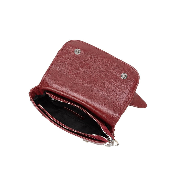 FAYE CRANBERRY KNOTTED BOW CROSSBODY CLUTCH