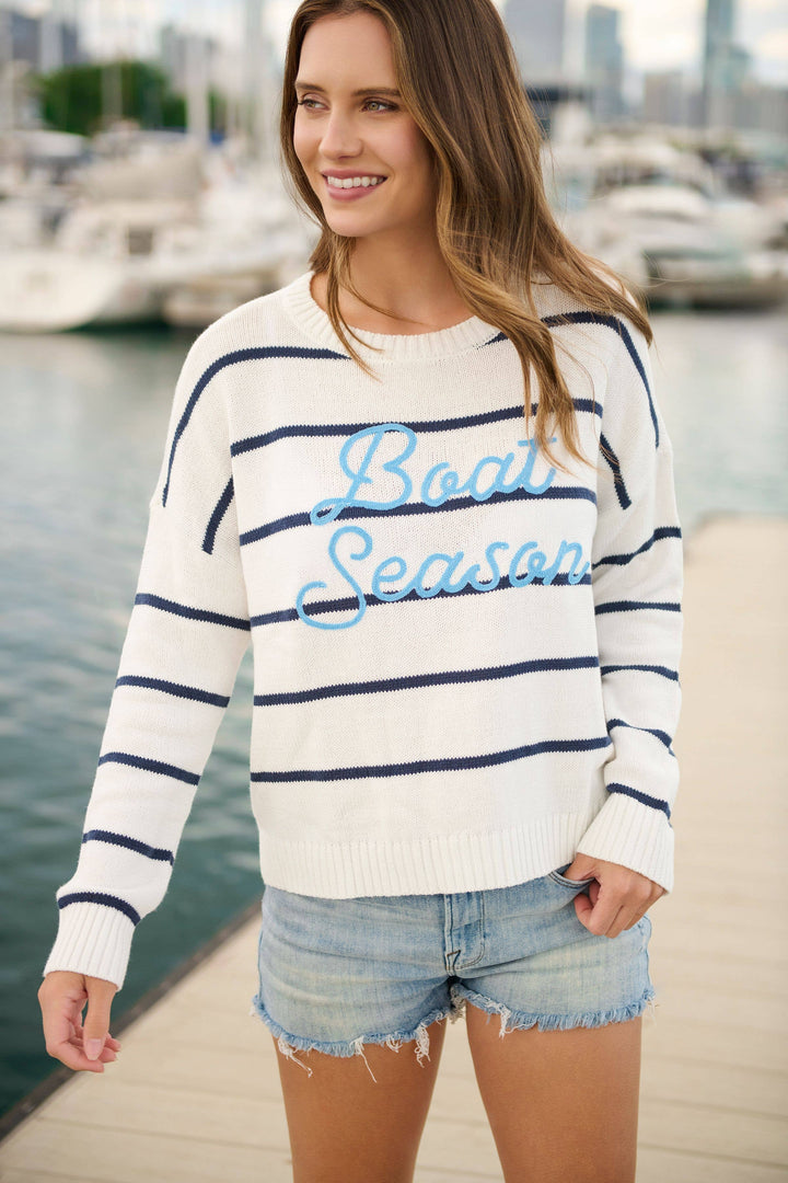 "BOAT SEASON" RELAXED FIT SWEATER