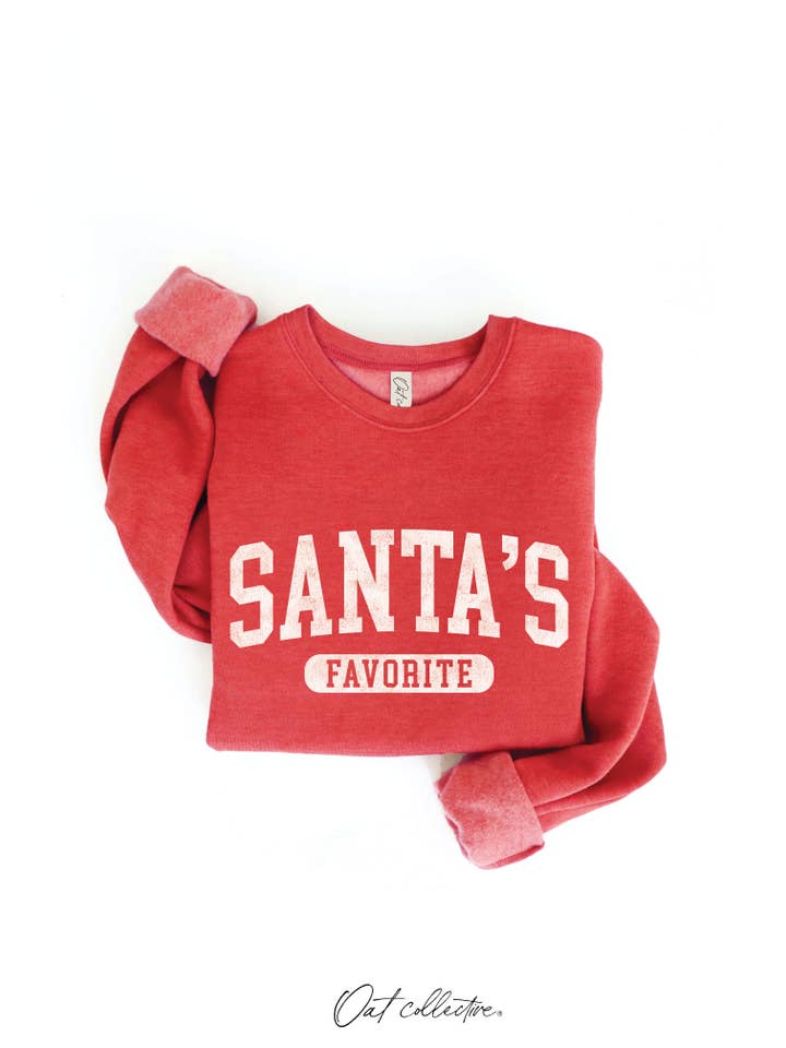 SANTA'S FAVORITE  CRANBERRY GRAPHIC CREW