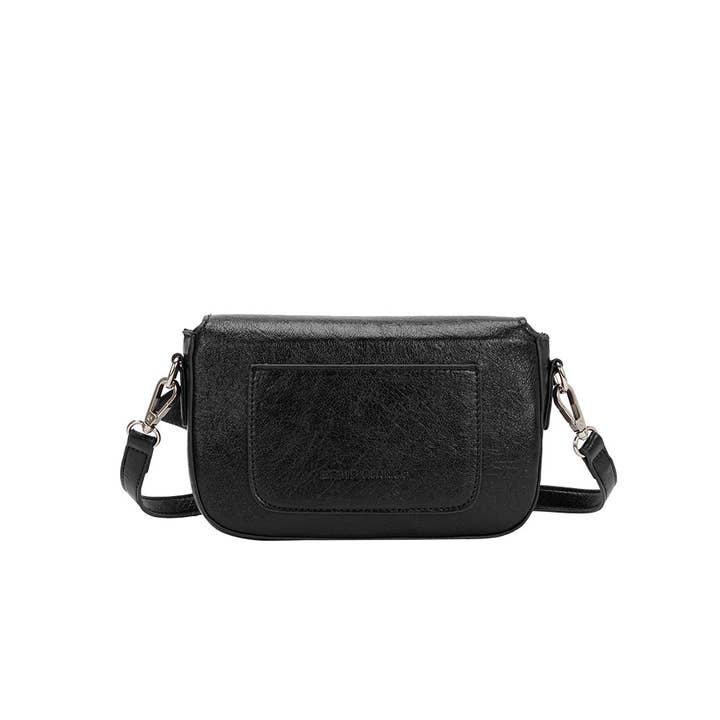 FAY BLACK KNOTTED BOW CROSSBODY CLUTCH