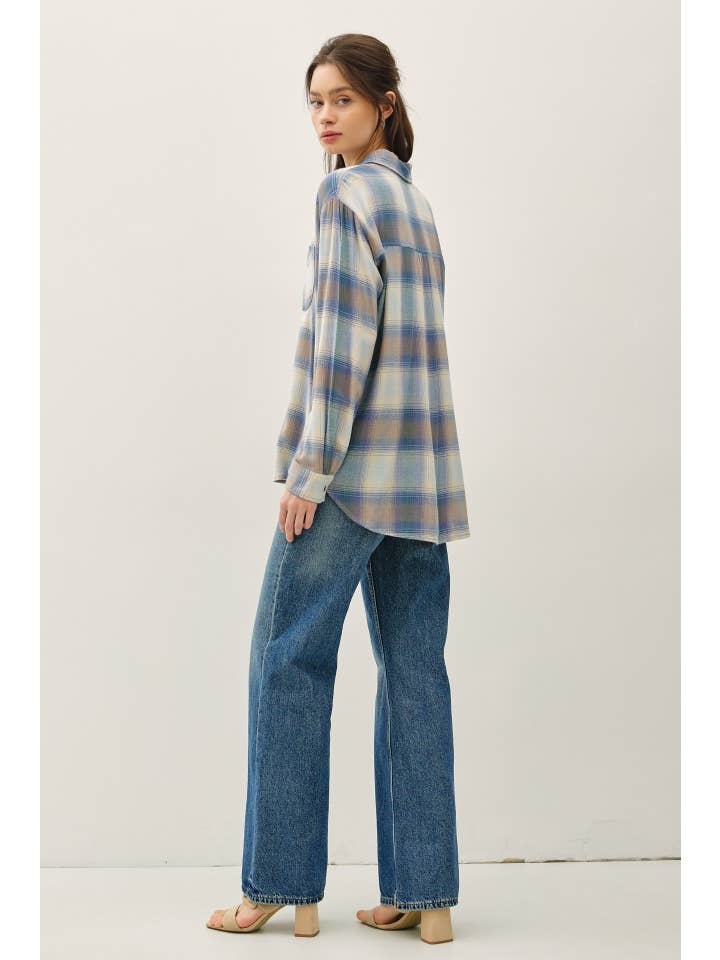 VINTAGE BLUE PLAID SHIRT
