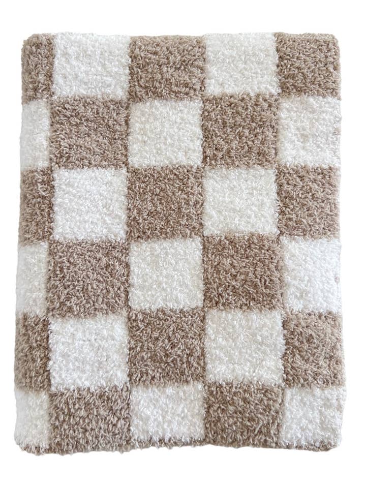 LATTE BABY BLISS MINI CHECKERBOARD BLANKET