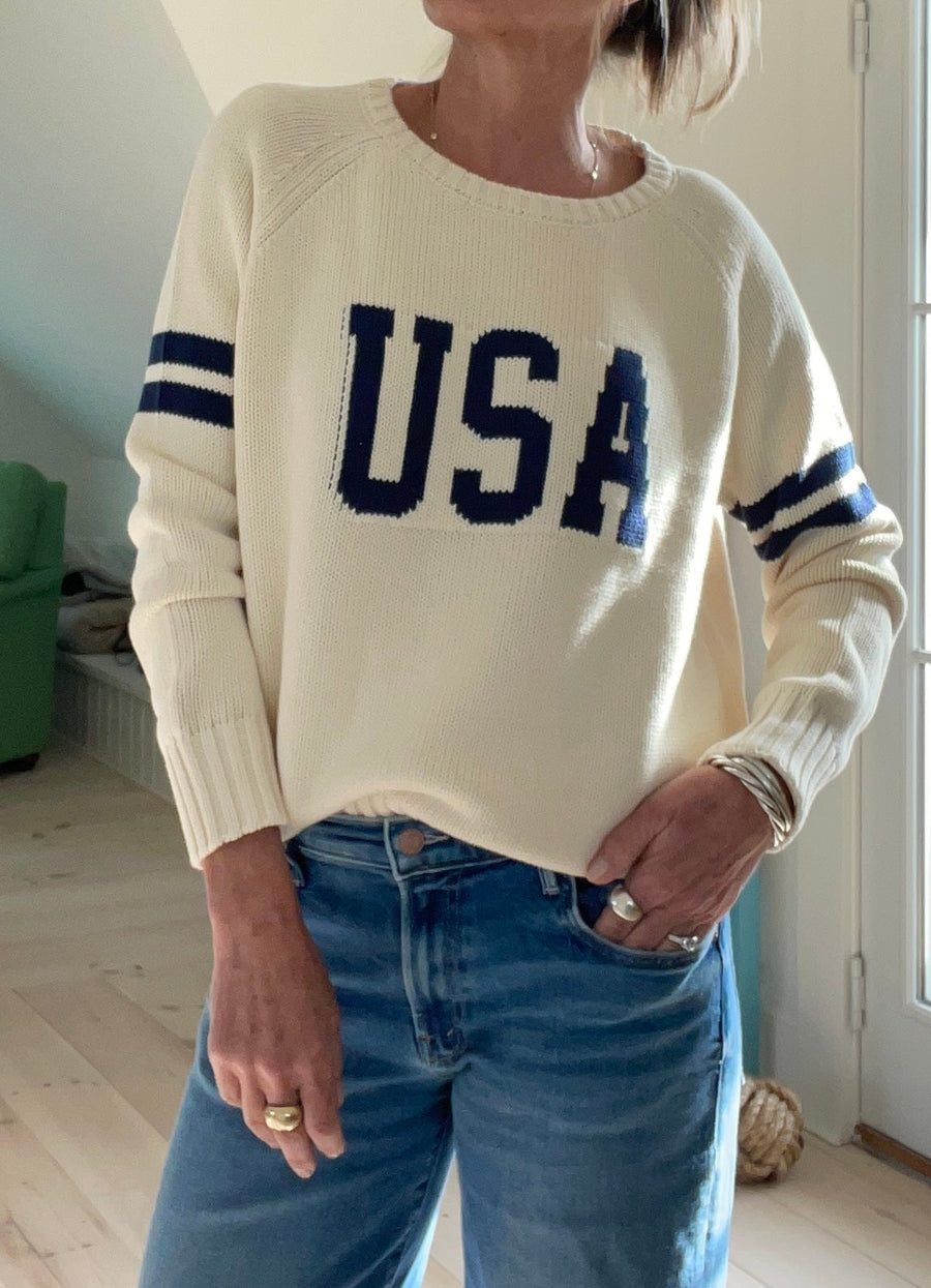 CREAM USA CAMPUS COTTON SWEATER
