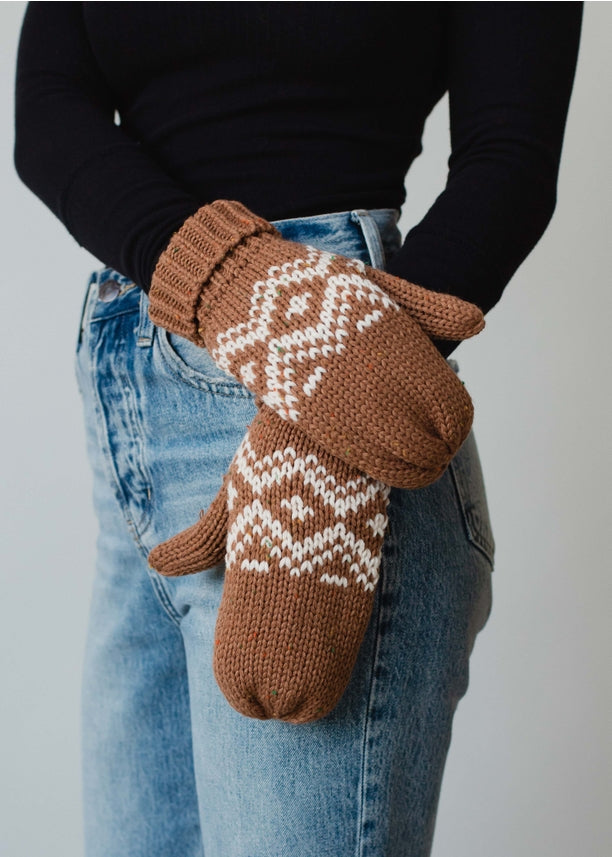 MOCHA SPECKLED MITTENS