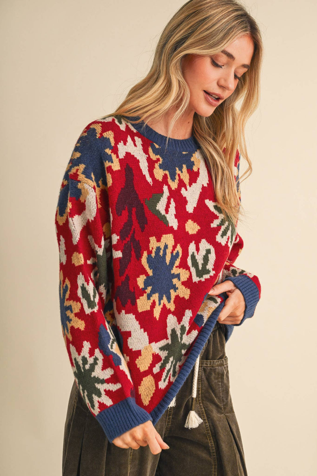AUTUMN ABSTRCT GARDEN  SWEATER