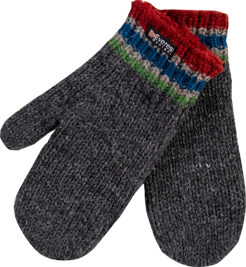 CHARCOAL YELLOWSTONE STRIPE MITTENS
