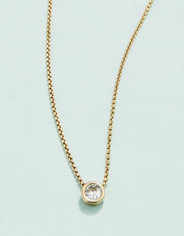 GOLD LITTLE LIGHTHOUSE CUBIC ZIRCONIA 17" NECKLACE