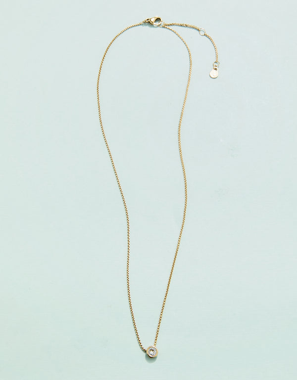 GOLD LITTLE LIGHTHOUSE CUBIC ZIRCONIA 17" NECKLACE