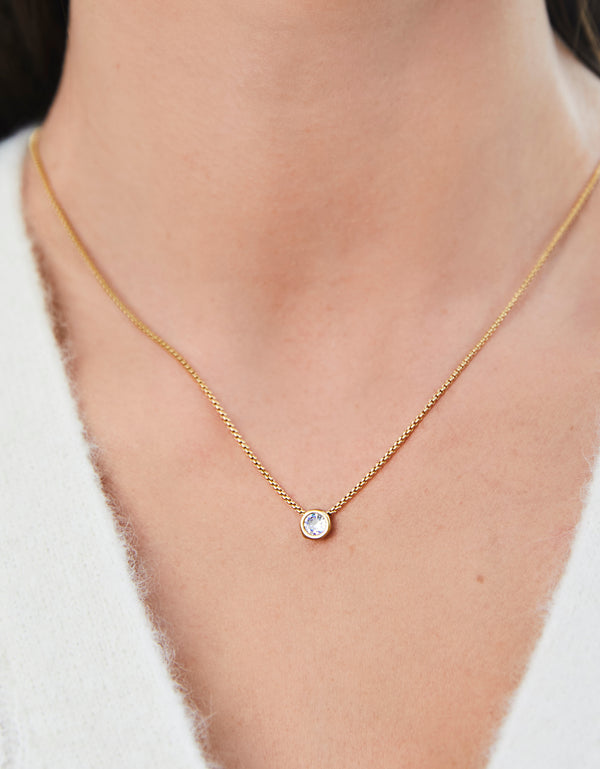 GOLD LITTLE LIGHTHOUSE CUBIC ZIRCONIA 17" NECKLACE