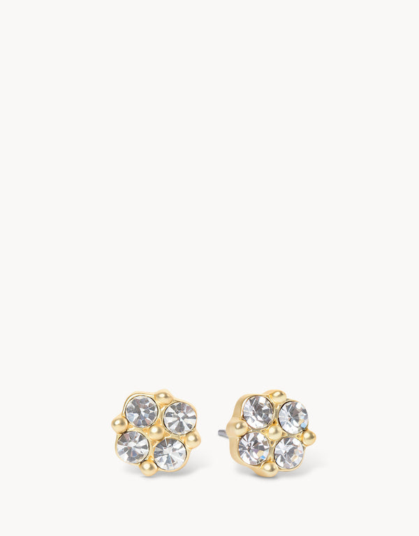 SEA LA VIE BLESSED CRYSTAL CLOVER STUD EARRINGS