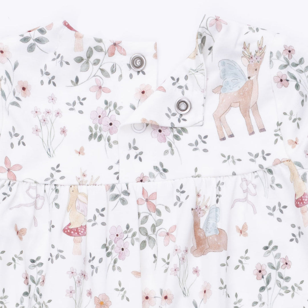 ENCHANTED WOODLAND SMOCKED LONG SLEEVE ROMPER