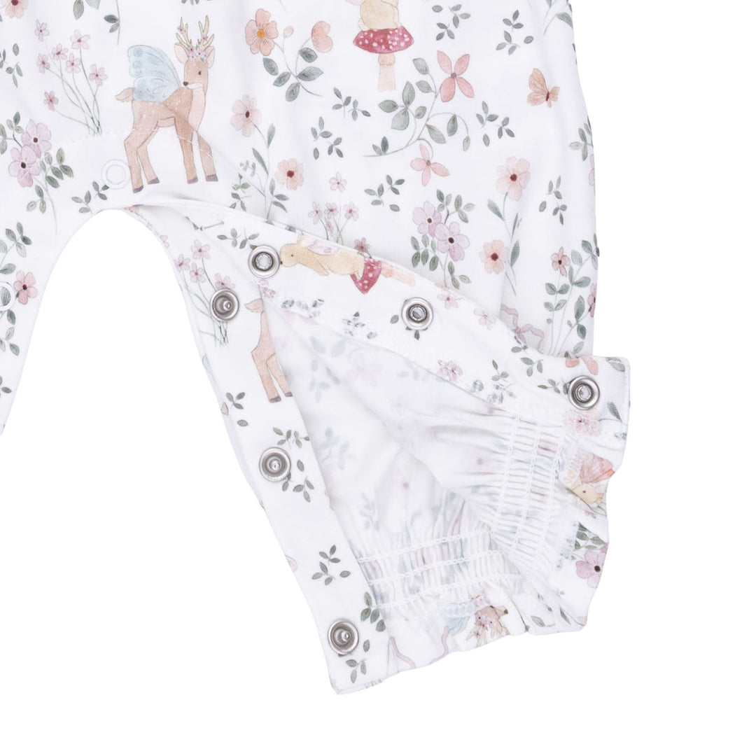 ENCHANTED WOODLAND SMOCKED LONG SLEEVE ROMPER
