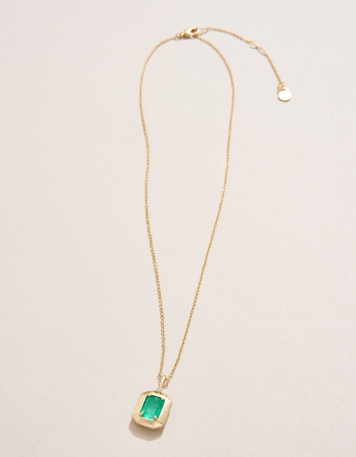PETITE CHATEAU GOLD & OCEAN GREEN 17" NECKLACE