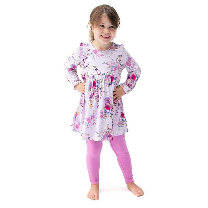 DAHLIA FLORAL L/S RUFFLE DRESS & LEGGING