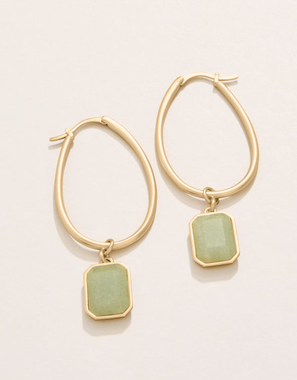 CHATEAU FROSTY GREEN HOOP EARRINGS