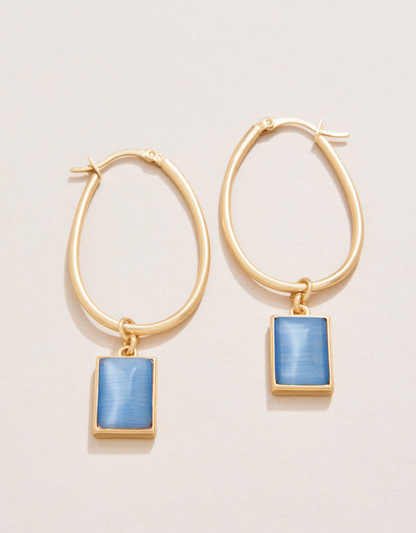 CHATEAU GOLD OPTIC BLUE HOOP EARRINGS