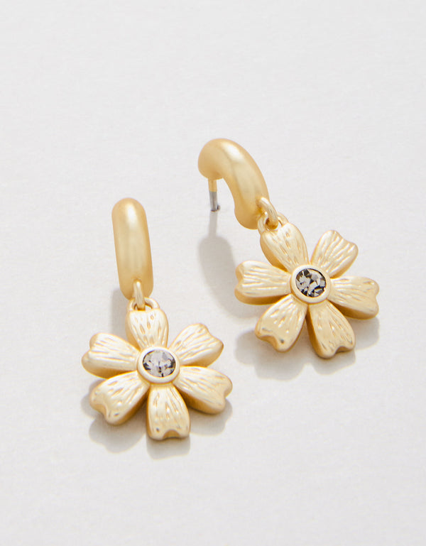 GOLD CHICORY CRYSTAL EARRINGS