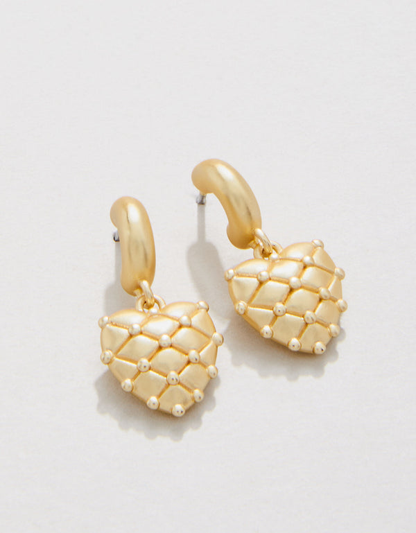 HEART PILLOW GOLD EARRINGS
