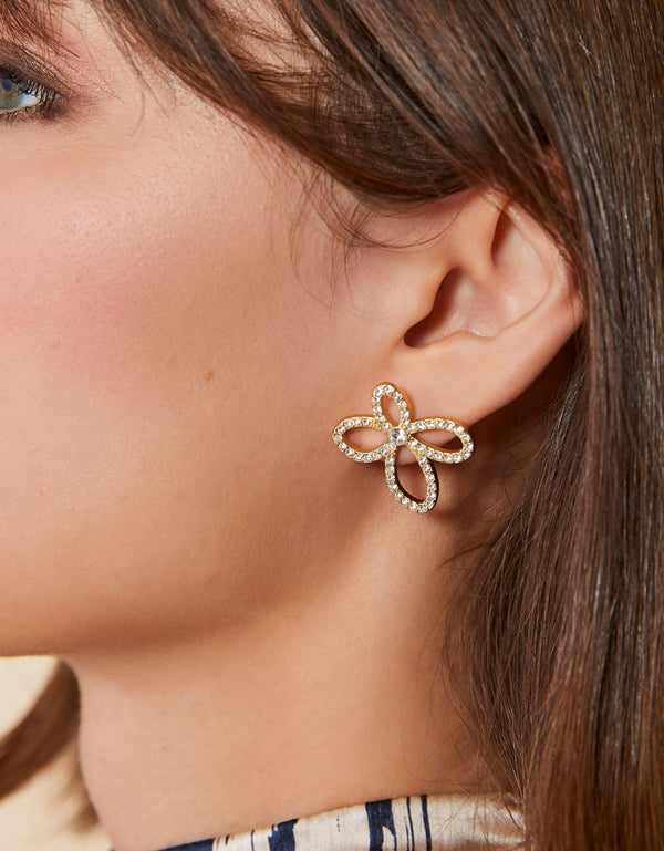LOUISE CRYSTAL FLOWER EARRINGS