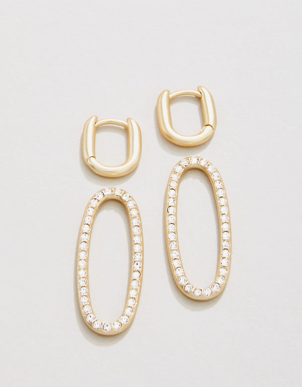 HUDSON CRYSTAL CONVERTIBLE HOOP EARRINGS