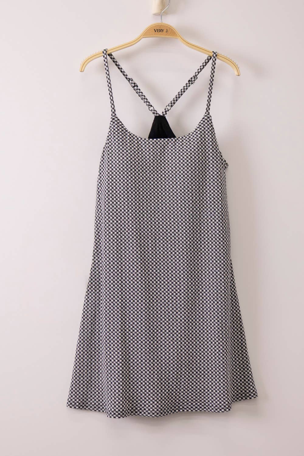 MELANIE BLACK TEXTURED CHECK ACTIVE DRESS